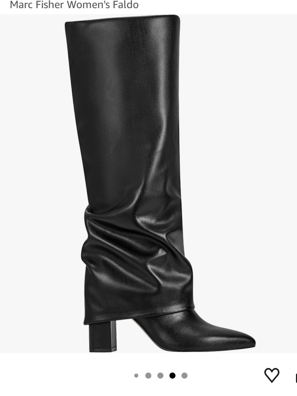 Marc Fisher Black Slouch Knee-High Block-Heel Boots